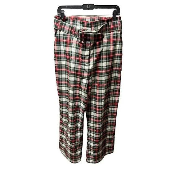 Alex Marie Rebecca Tartan Time Plaid Belted Paperbag Waist Pants - Picture 2 of 7